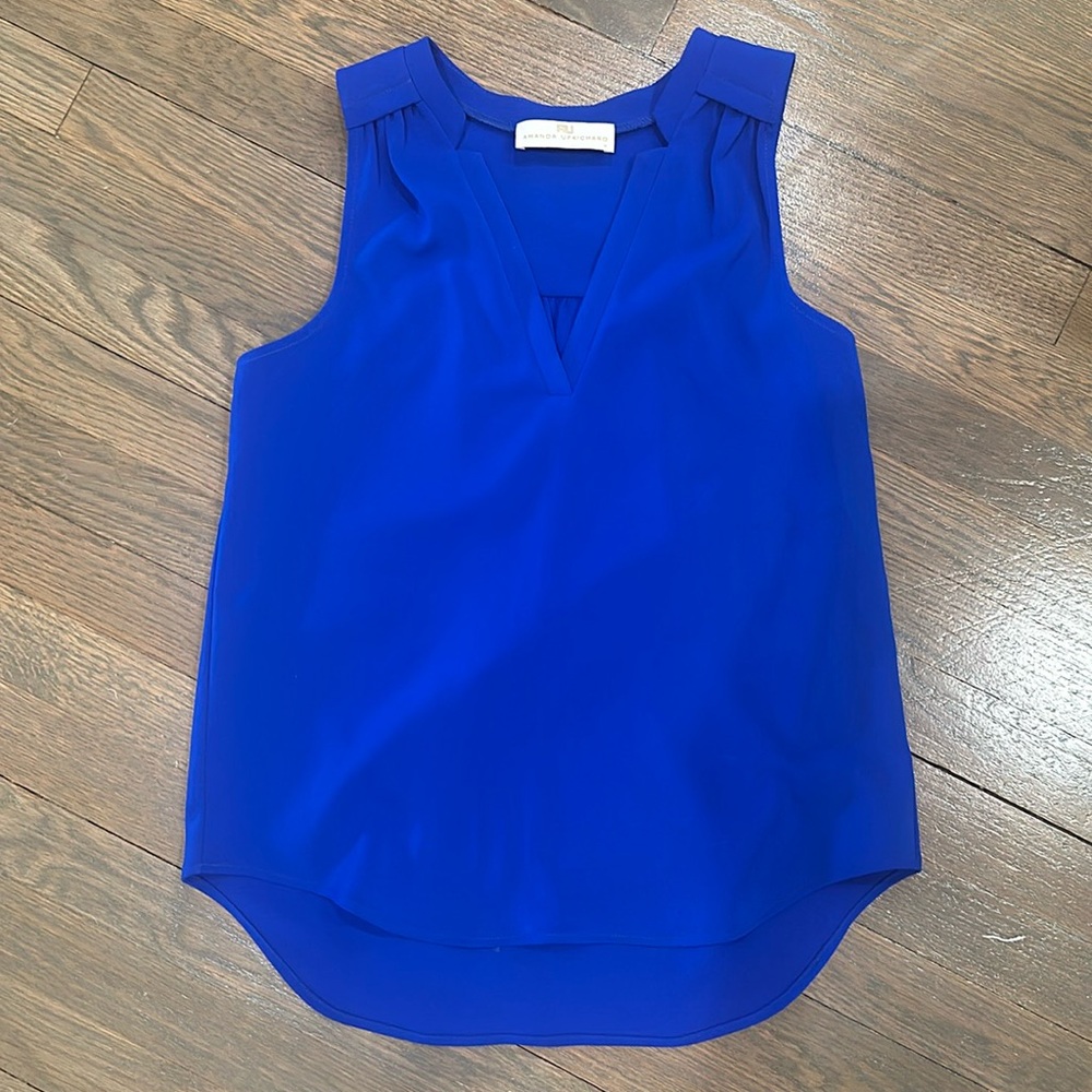 Amanda Uprichard Blue Sleeveless Tank Top